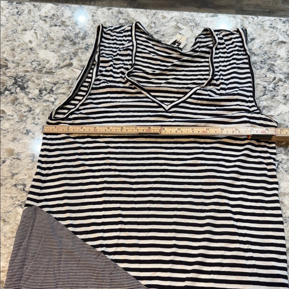 Haute Hippie Silk Modal Mixed Stripe Maxi Dress Black White Medium - Picture 6 of 11